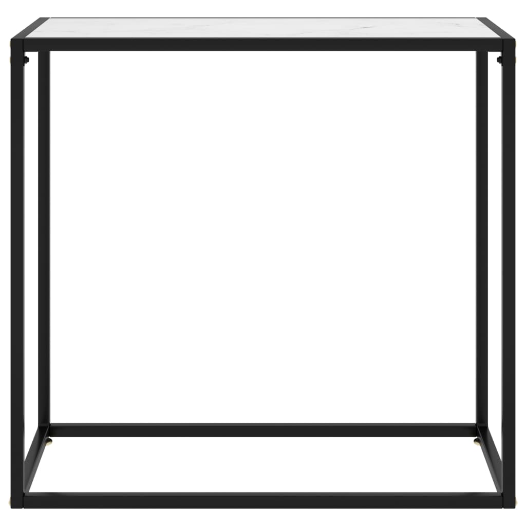 Mesa consola - mesa de entrada vidrio templado blanco 80x35x75 cm