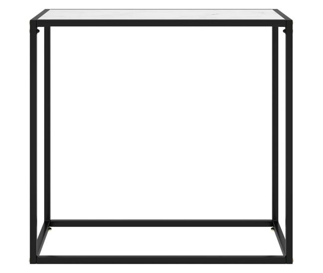 Mesa consola - mesa de entrada vidrio templado blanco 80x35x75 cm