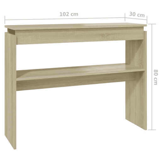 Mesa Consola - Mesa De Entrada 102x30x80 cm derivados de madeira carvalho sonoma