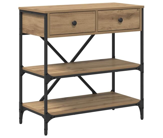 Mesa consola - mesa de entrada con cajón roble artisan madera contrachapada