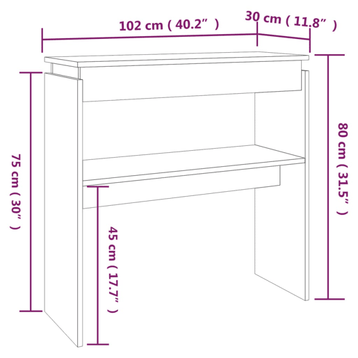 Mesa Consola - Mesa De Entrada 102x30x80 cm derivados de madeira carvalho fumado
