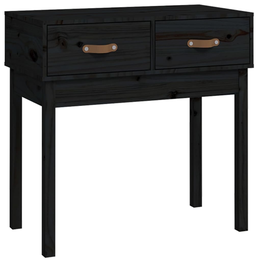 Mesa consola - mesa de entrada madera maciza de pino negro 76,5x40x75 cm