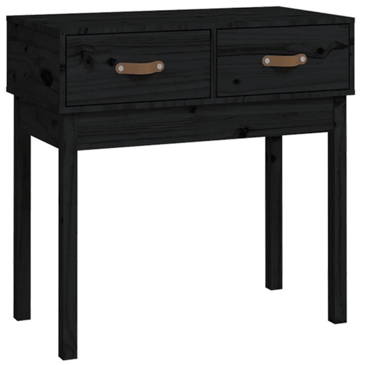 Mesa Consola - Mesa De Entrada 76,5x40x75 cm madeira de pinho maciça preto