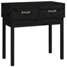 Mesa Consola - Mesa De Entrada 76,5x40x75 cm madeira de pinho maciça preto