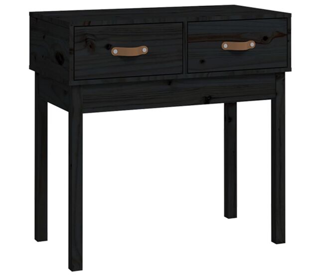 Mesa consola - mesa de entrada madera maciza de pino negro 76,5x40x75 cm