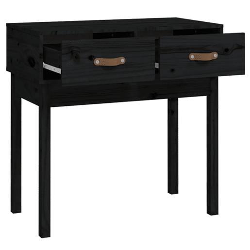Mesa Consola - Mesa De Entrada 76,5x40x75 cm madeira de pinho maciça preto