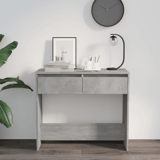 Mesa Consola - Mesa De Entrada 89x41x76,5cm derivados de madeira cinzento-cimento