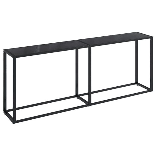Mesa Consola - Mesa De Entrada 200x35x75,5 cm vidro temperado preto