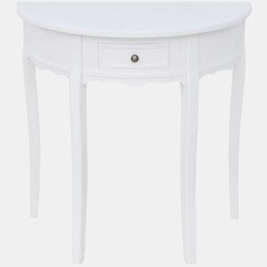 Mesa Consola - Mesa De Entrada meia-lua com gaveta branco