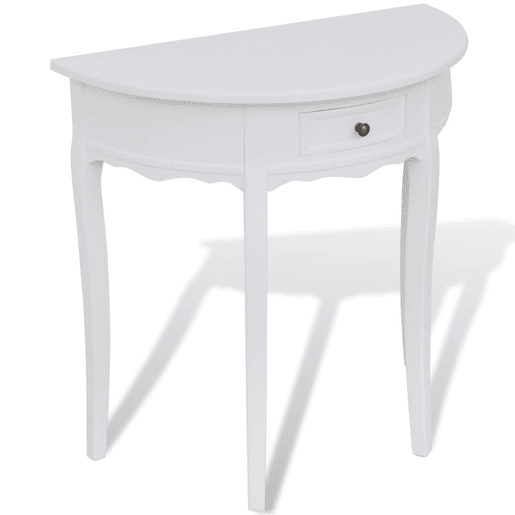 Mesa Consola - Mesa De Entrada meia-lua com gaveta branco Mesa Consola - Mesa De Entrada meia-lua com gaveta branco