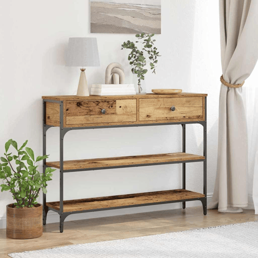 Mesa Consola - Mesa De Entrada com gaveta Madeira antiga 100 x 25 x 75 cm