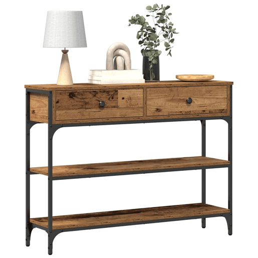 Mesa Consola - Mesa De Entrada com gaveta Madeira antiga 100 x 25 x 75 cm