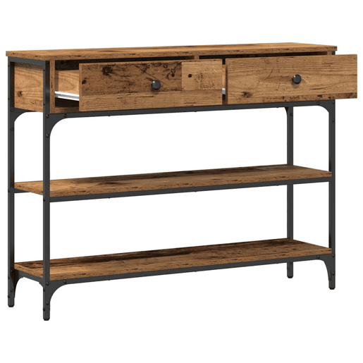 Mesa Consola - Mesa De Entrada com gaveta Madeira antiga 100 x 25 x 75 cm