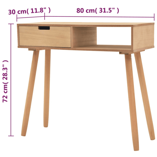 Mesa Consola - Mesa De Entrada de pinho maciço 80x30x72 cm castanho