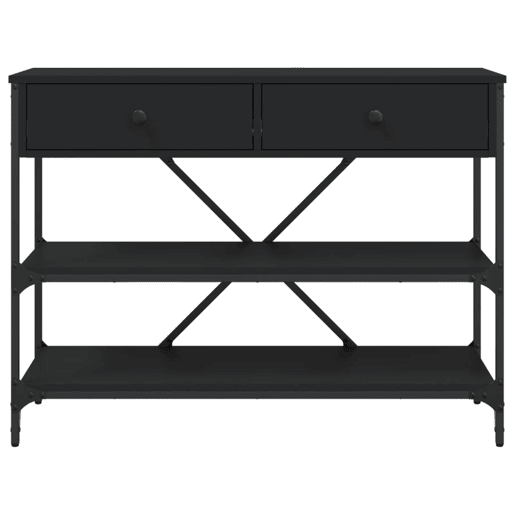 Mesa Consola - Mesa De Entrada c gavetasprateleiras derivados de madeira preto