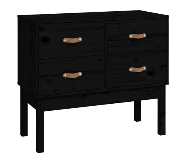 Mesa consola - mesa de entrada de madera maciza de pino negro 90x40x78 cm