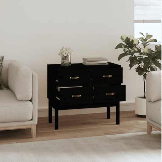 Mesa Consola - Mesa De Entrada 90x40x78 cm madeira de pinho maciça preto