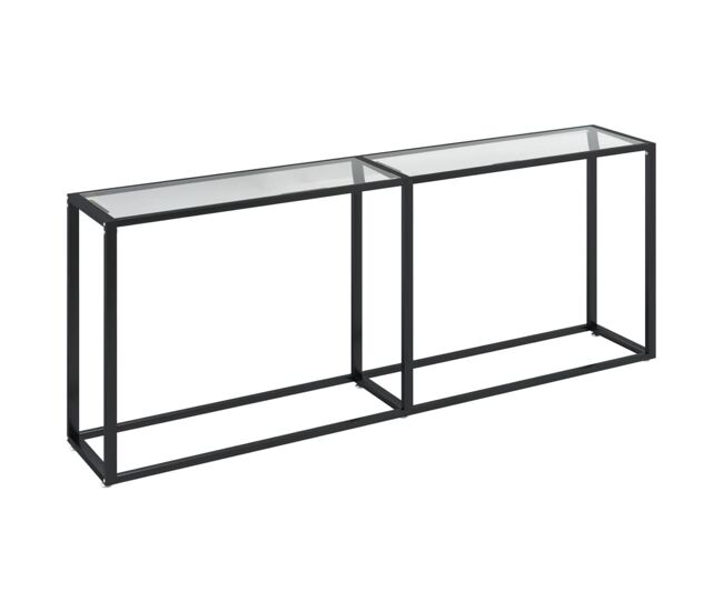 Mesa consola - mesa de entrada vidrio templado transparente 200x35x75,5 cm