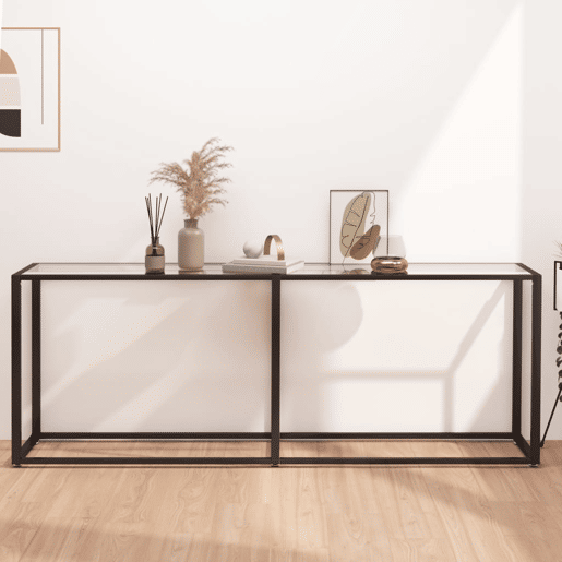 Mesa Consola - Mesa De Entrada 200x35x75,5 cm vidro temperado transparente