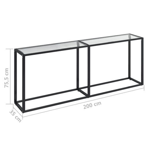 Mesa Consola - Mesa De Entrada 200x35x75,5 cm vidro temperado transparente