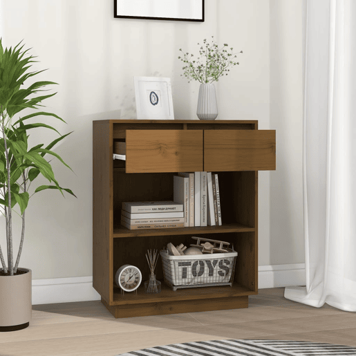Mesa Consola - Mesa De Entrada 60x34x75 cm pinho maciço castanho mel