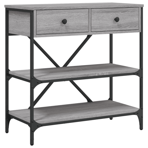 Mesa Consola - Mesa De Entrada 75x34,5x75 cm derivados de madeira cinzento sonoma