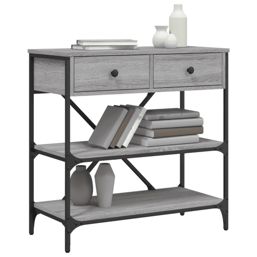 Mesa Consola - Mesa De Entrada 75x34,5x75 cm derivados de madeira cinzento sonoma