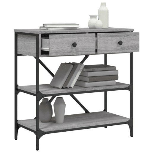 Mesa Consola - Mesa De Entrada 75x34,5x75 cm derivados de madeira cinzento sonoma