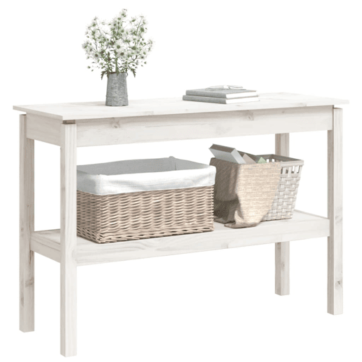 Mesa Consola - Mesa De Entrada 110x40x75 cm pinho maciço branco
