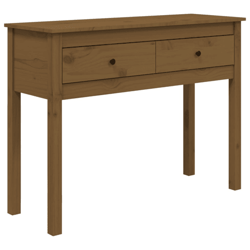 Mesa Consola - Mesa De Entrada 100x35x75 cm madeira de pinho maciça castanho mel Mesa Consola - Mesa De Entrada 100x35x75 cm madeira de pinho maciça castanho mel