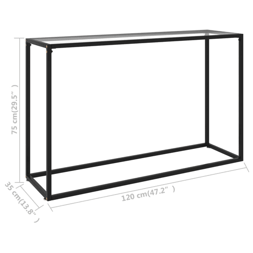 Mesa Consola - Mesa De Entrada 120x35x75 cm vidro temperado transparente