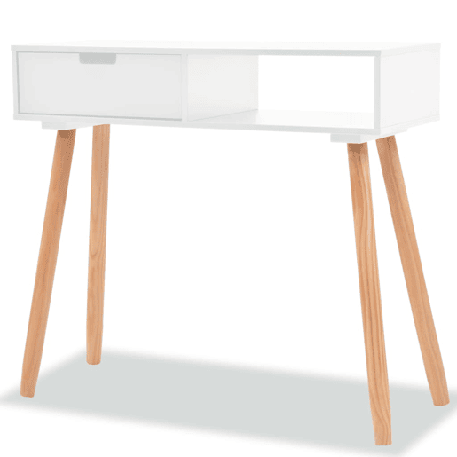 Mesa Consola - Mesa De Entrada de pinho maciço 80x30x72 cm branco