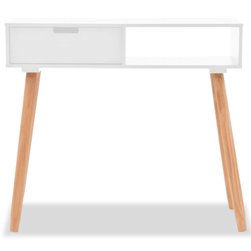 Mesa Consola - Mesa De Entrada de pinho maciço 80x30x72 cm branco