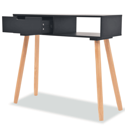 Mesa Consola - Mesa De Entrada de pinho maciço 80x30x72 cm preto