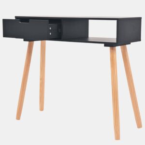 Mesa Consola - Mesa De Entrada de pinho maciço 80x30x72 cm preto