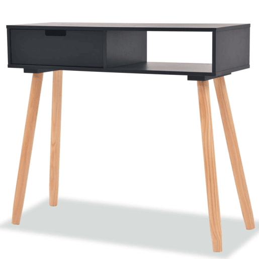 Mesa Consola - Mesa De Entrada de pinho maciço 80x30x72 cm preto