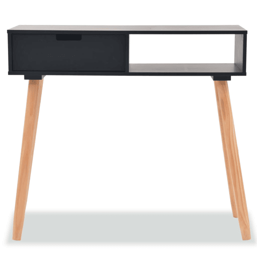 Mesa Consola - Mesa De Entrada de pinho maciço 80x30x72 cm preto