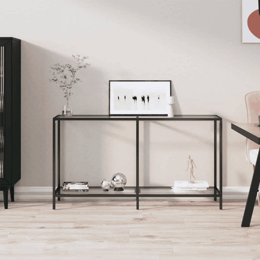 Mesa Consola - Mesa De Entrada transparente 140x35x75,5 cm vidro temperado