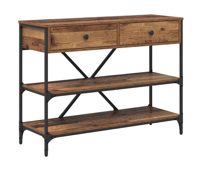 Mesa consola - mesa de entrada con cajón madera vieja madera contrachapada