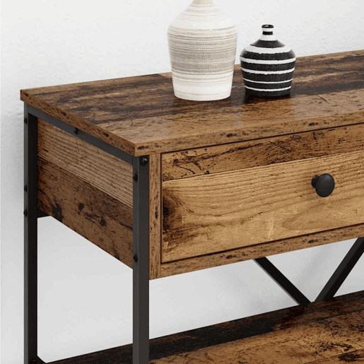 Mesa Consola - Mesa De Entrada com gaveta Madeira antiga Madeira processada