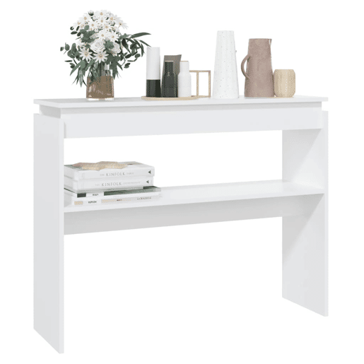 Mesa Consola - Mesa De Entrada 102x30x80 cm derivados de madeira branco