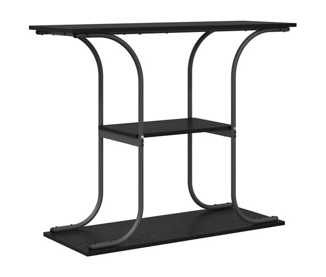 Mesa consola - mesa de entrada con estante roble negro 101 x 35 x 80.5 cm