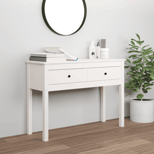 Mesa Consola - Mesa De Entrada 100x35x75 cm pinho maciço branco
