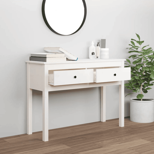 Mesa Consola - Mesa De Entrada 100x35x75 cm pinho maciço branco
