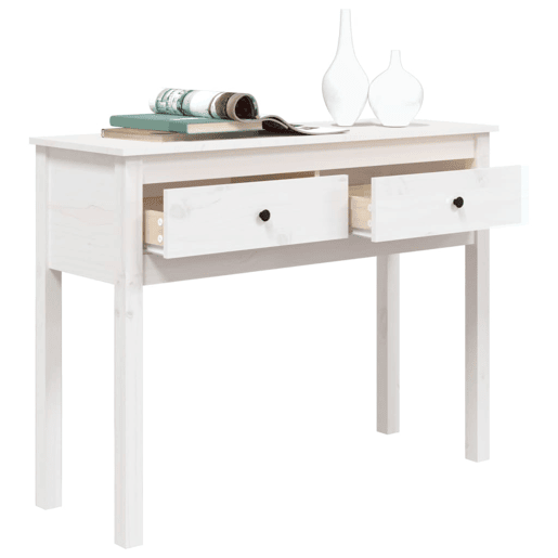 Mesa Consola - Mesa De Entrada 100x35x75 cm pinho maciço branco