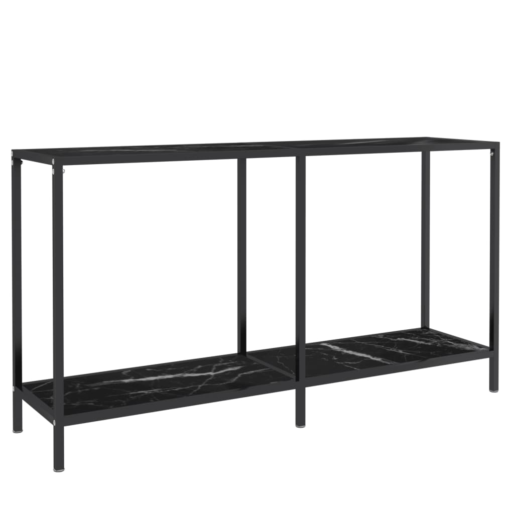 Mesa de consola - mesa de entrada vidrio templado negro 140x35x75,5 cm