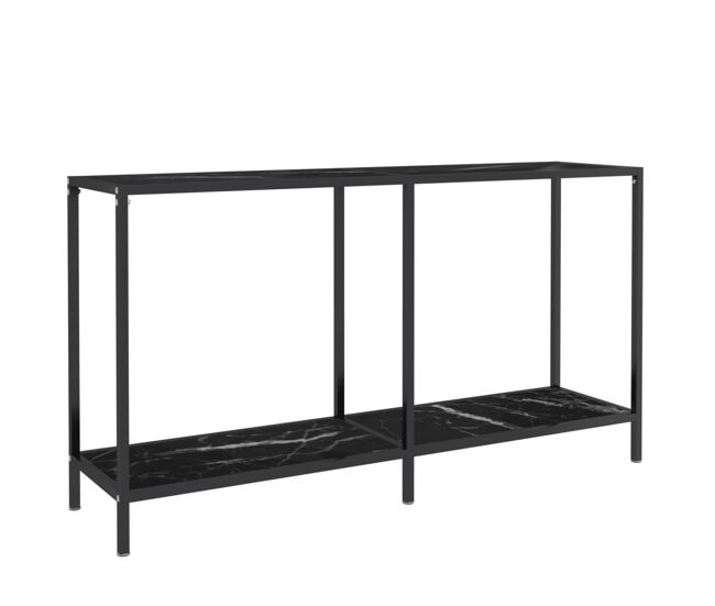 Mesa de consola - mesa de entrada vidrio templado negro 140x35x75,5 cm