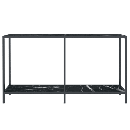 Mesa Consola - Mesa De Entrada preto 140x35x75,5 cm vidro temperado
