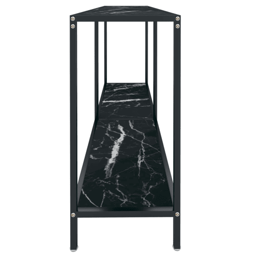 Mesa Consola - Mesa De Entrada preto 140x35x75,5 cm vidro temperado