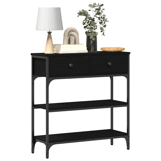 Mesa Consola - Mesa De Entrada com gaveta Carvalho preto 72,5 x 25 x 75 cm